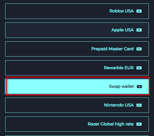Swap wallet