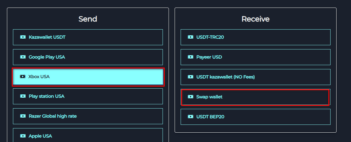 Steps to Exchange Balance from Xbox USA to Swap Wallet via Swapforless