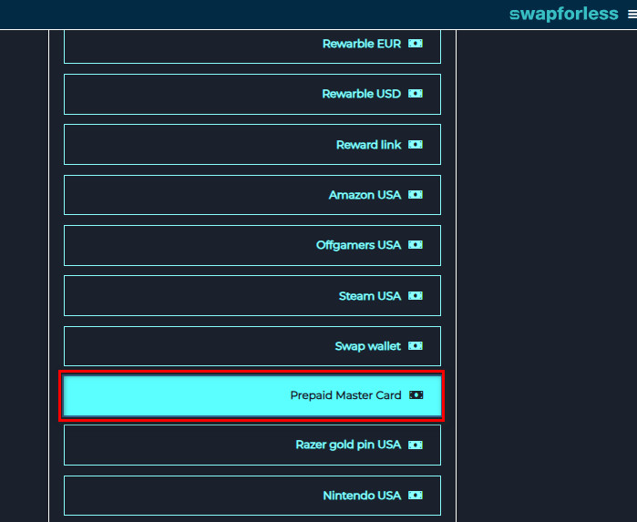 خطوات تبديل رصيد Prepaid Master card إلى USDT-TRC
