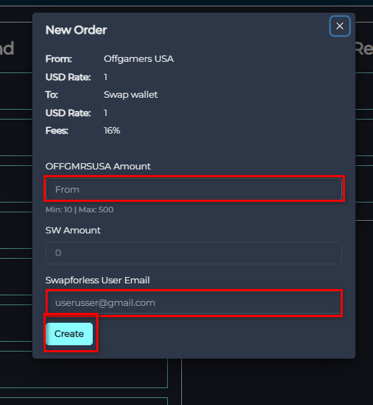 Steps to Exchange Offgamers USA Balance to Swap Wallet via Swapforless