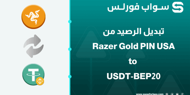 خطوات تبديل رصيد Razer Gold PIN USA إلى USDT-BEP20