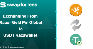 Exchanging Razer Gold PIN Global to USDT in Kazawallet