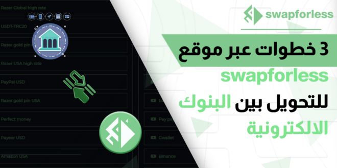 3 خطوات عبر موقع swapforless للتحويل بين البنوك الالكترونية