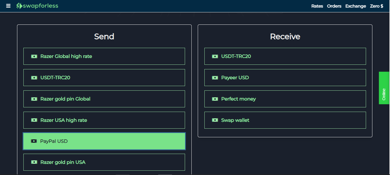 Exchanging money from a Payeer wallet