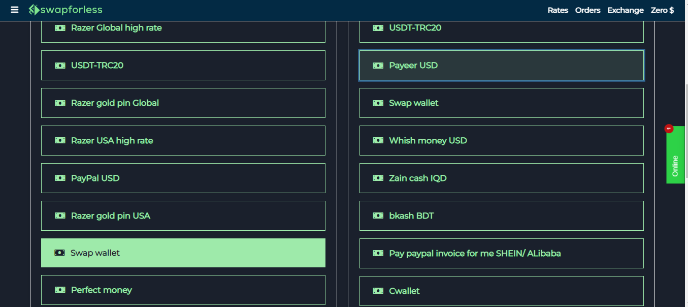 Withdrawing Balance from Swap wallet to Payeer