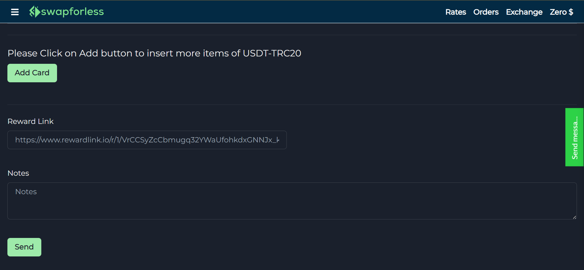 How to Exchange Reward Link to USDT via swapforless