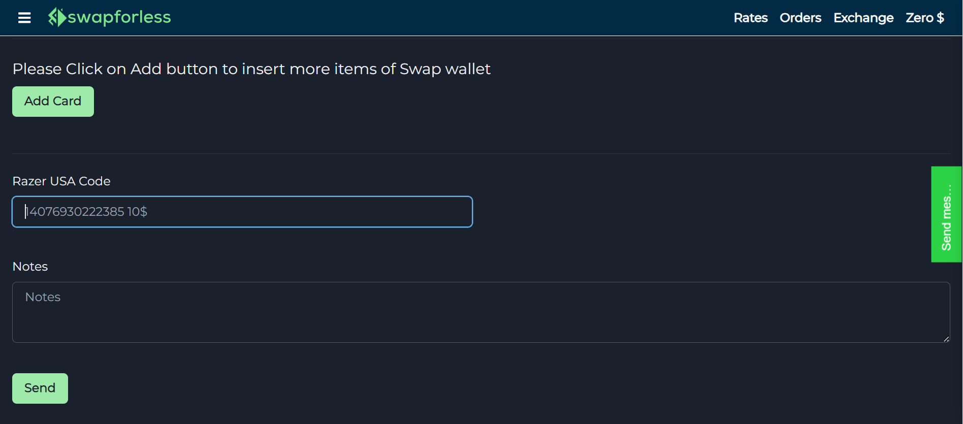 Explanation of How to Convert from Razer to Swap Wallet: