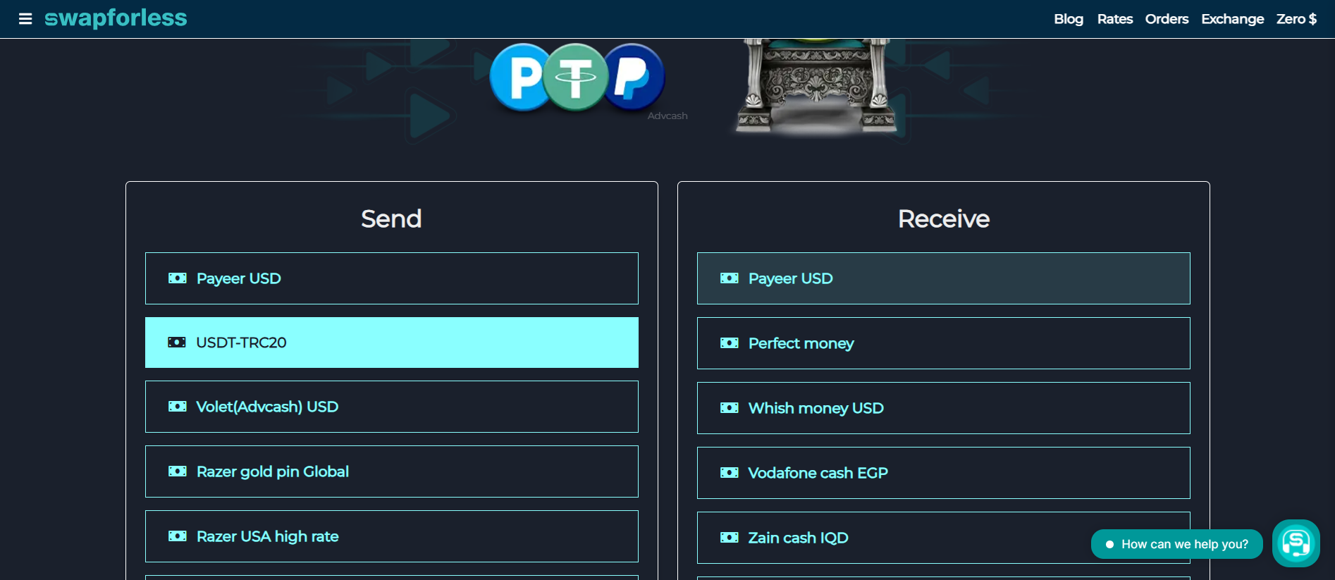 How to Exchange USDT to Payeer via swapforless