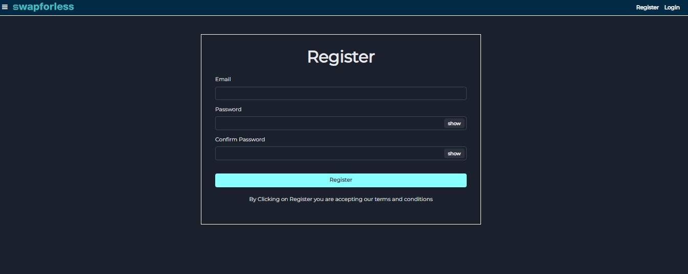 Steps to Register on Swapforless