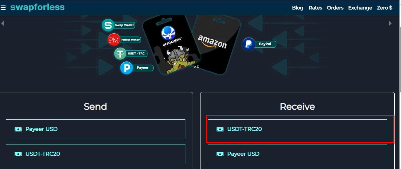 Transferring from Swap Wallet to USDT via Swapforless